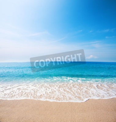 Fototapete Strand Meer und blauer Himmel