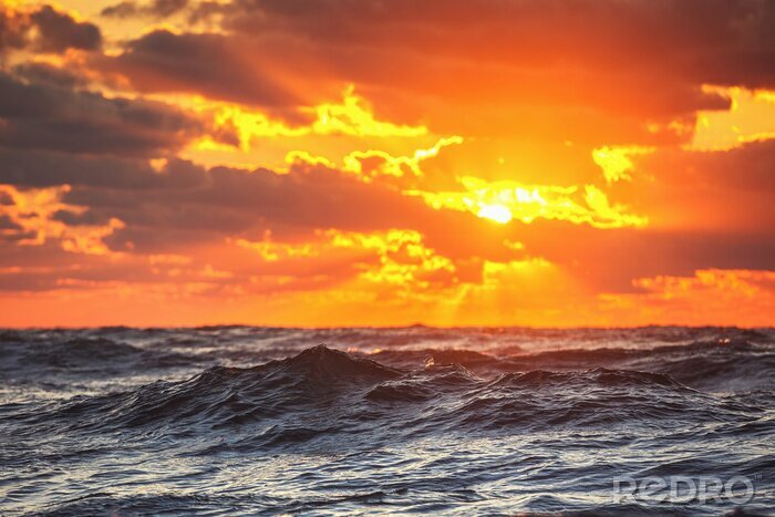 Fototapete Strand Meer und Sonnenaufgang