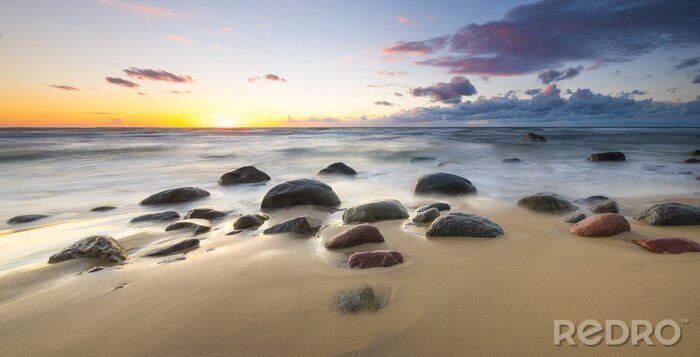 Fototapete Strand mit Steinen
