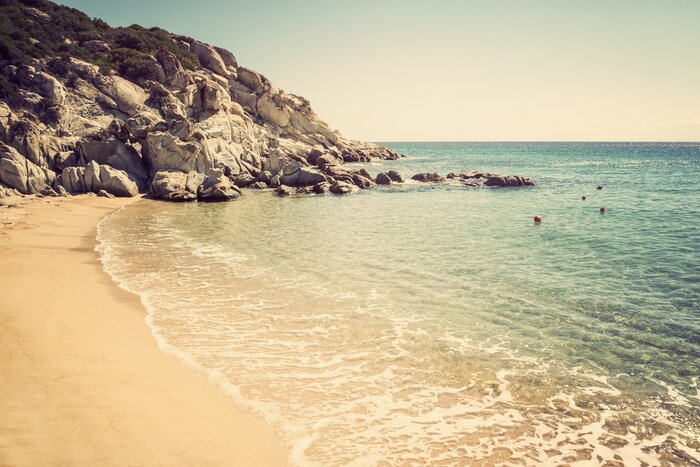 Fototapete Strand Steine und Ozean