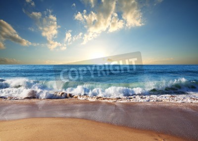 Fototapete Strand und Meer am sonnigen Tag