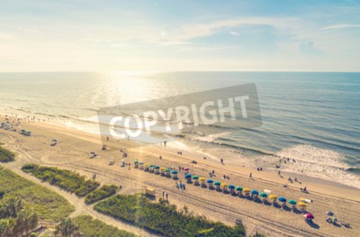 Fototapete Strand voller Touristen