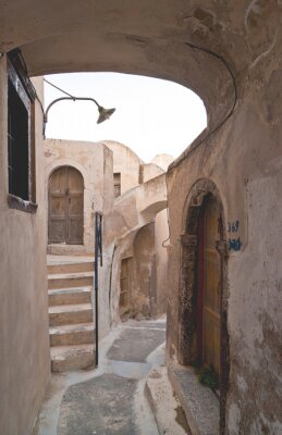 Fototapete Straße auf dem Dorf mit Treppen