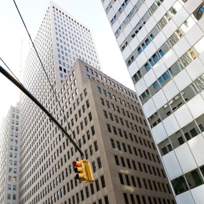 Fototapete Straße mit Bürohochhäusern in New York City