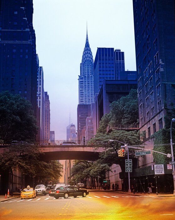 Fototapete Straße von New York City im Retro-Stil