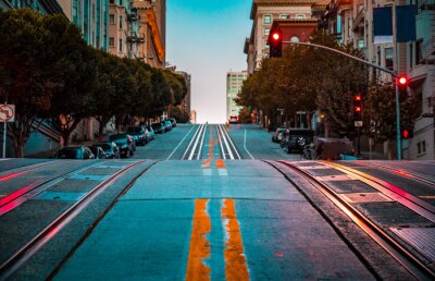 Fototapete Straßen San Francisco im Morgengrauen