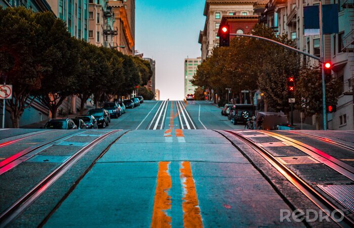 Fototapete Straßen San Francisco im Morgengrauen