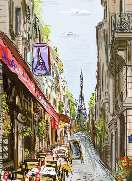 Fototapete Straßen von Paris