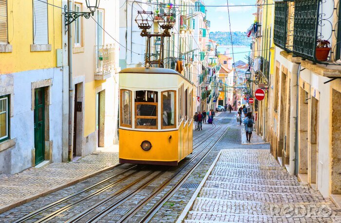 Fototapete Straßenbahn Lissabon