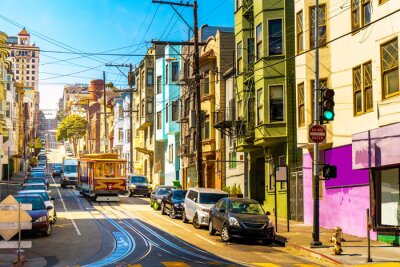Fototapete Straßenbahnen auf den Straßen von San Francisco