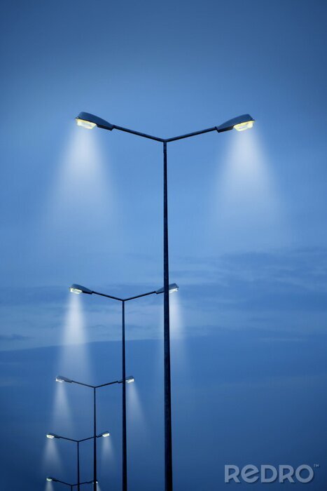 Fototapete Straßenlaternen an Wegen