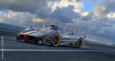 Fototapete Strecke und Sportauto