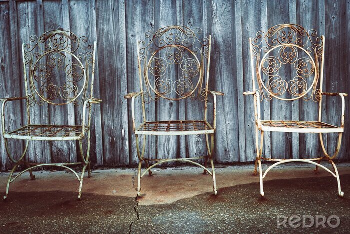 Fototapete Stühle Vintage Shabby