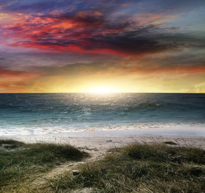 Fototapete Sturmwolken am Meer
