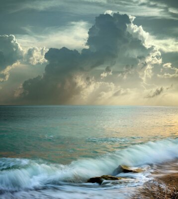 Fototapete Sturmwolken und Meer