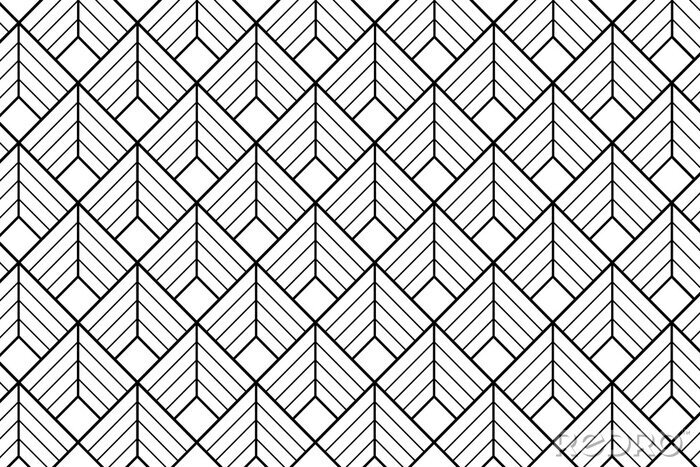 Fototapete Subtiles geometrisches Muster schwarz-weiß