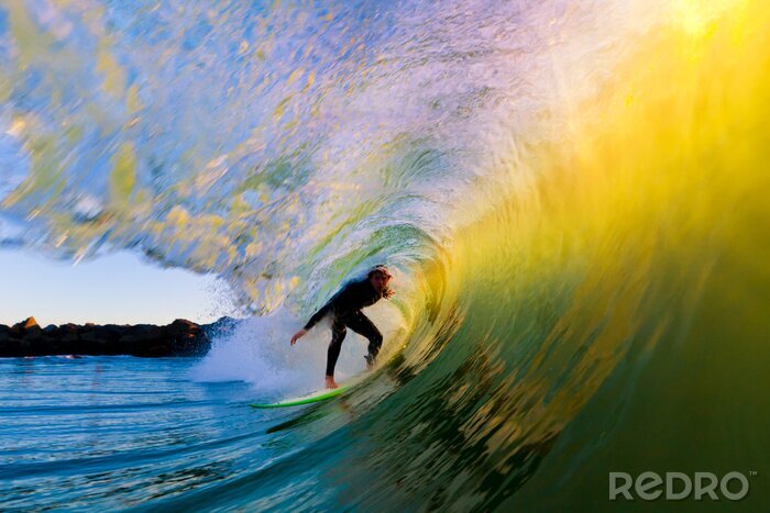 Fototapete Surfen auf Wellen