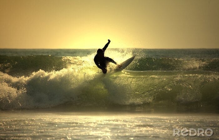 Fototapete Surfer auf sanften Wellen