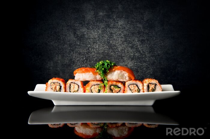 Fototapete Sushi auf Rollen elegante Komposition