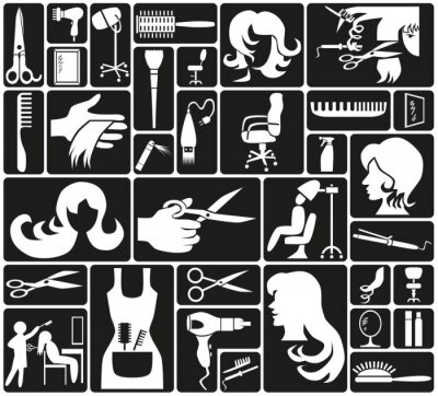 Fototapete Symbole der Friseurkunst