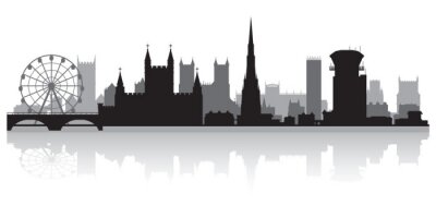 Fototapete Symbole von London auf weißem Hintergrund