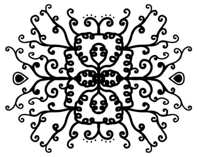 Fototapete Symmetrisches Schwarzweiss-Muster