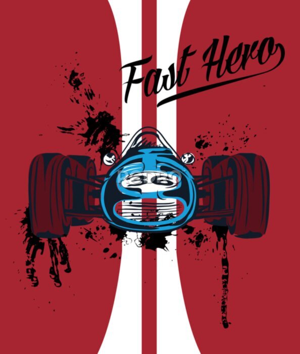 Fototapete T-shirt graphics. vintage race car for printing.vector old school race poster.retro race car set.T-shirt printing designs.Vector vintage sport racing car.Vintage typography.Retro Hot Rod.vector car.