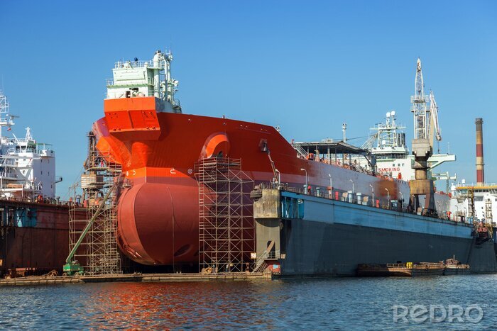 Fototapete Tanker im Hafen