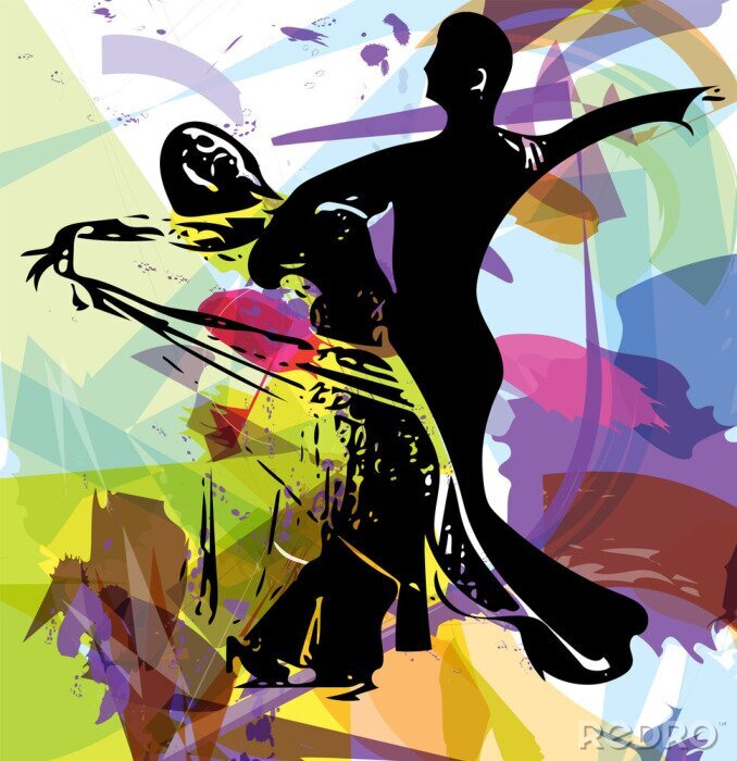 Fototapete Tanzendes Paar abstrakter Tango