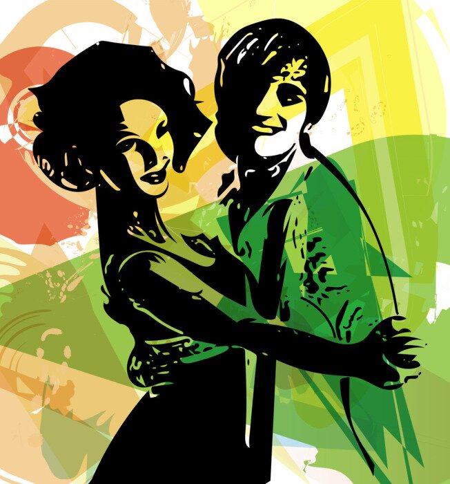 Fototapete Tanzpaar wie gemalt