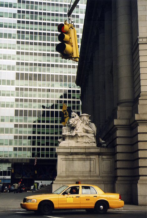 Fototapete Taxi und Denkmal-Hintergrund