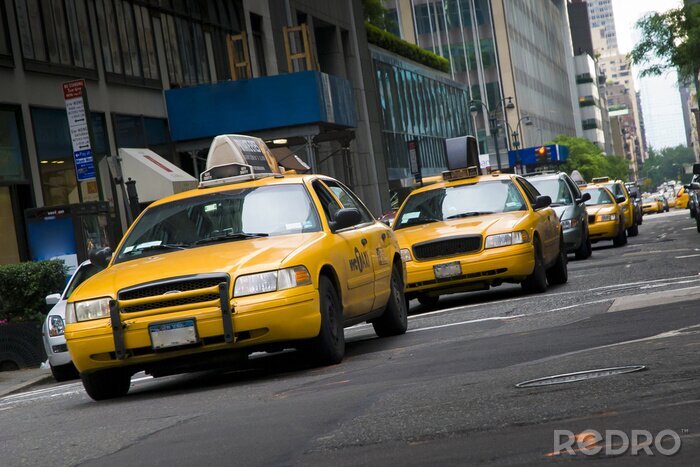 Fototapete Taxis auf breiter Straße