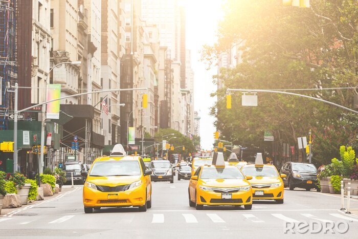 Fototapete Taxis auf der Straße
