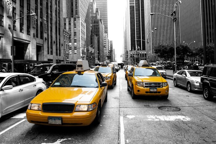 Fototapete Taxis auf New Yorker Straße