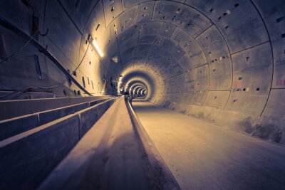Fototapete Technischer Tunnel aus Beton
