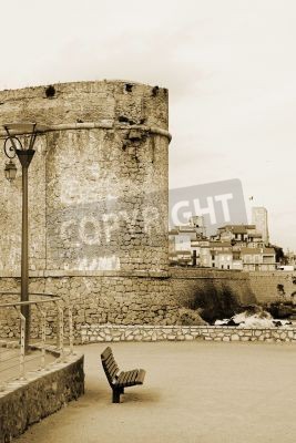 Fototapete Teil des Schlosses in Sepia
