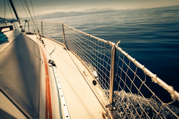 Fototapete Teil eines schwimmenden Bootes