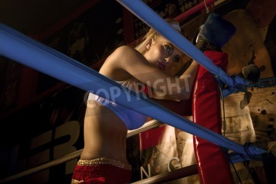 Fototapete Teilnehmerin im Boxring
