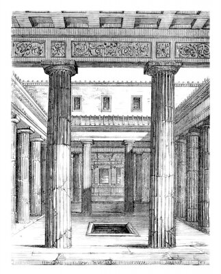Fototapete Tempel mit Säulen wie skizziert