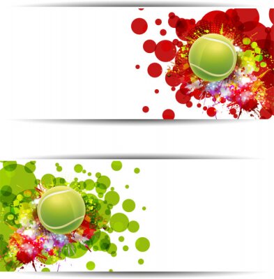 Tennisbälle auf einem farbigen Hintergrund