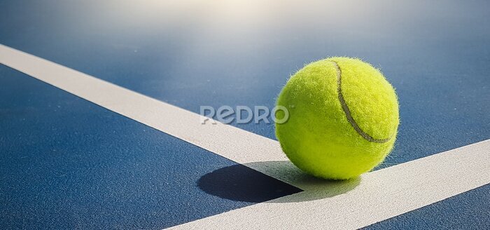 Fototapete Tennisball auf der Linie