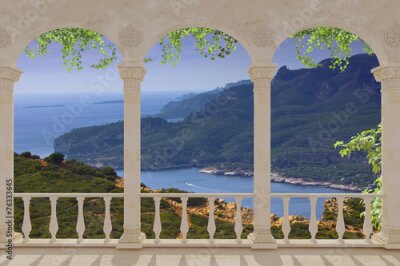 Fototapete Terasse mit landschaft