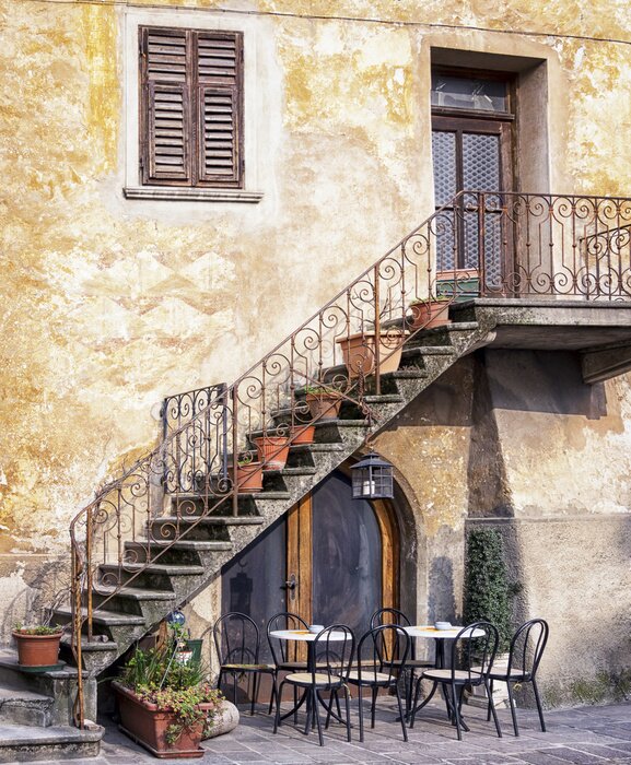 Fototapete Terasse unter Treppe