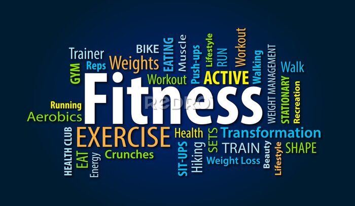 Fototapete Text zu Fitnessübungen