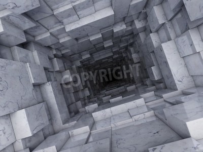 Fototapete Tiefer geometrischer Tunnel