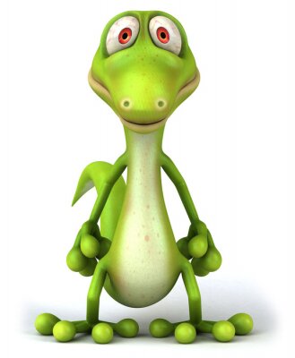 Tiere 3D lächelnde gefleckte Eidechse