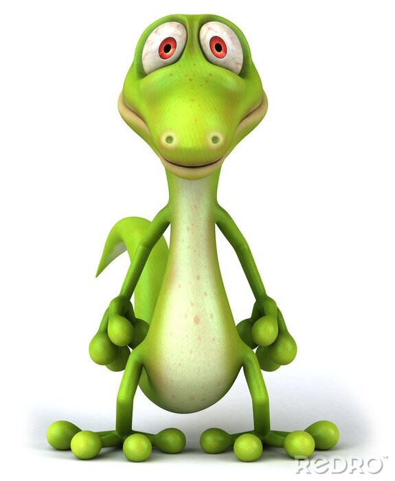 Fototapete Tiere 3D lächelnde gefleckte Eidechse