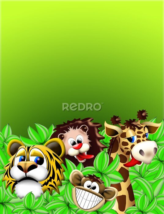 Fototapete Tiere Giungla - Dschungel-Tier - Animaux Jungle