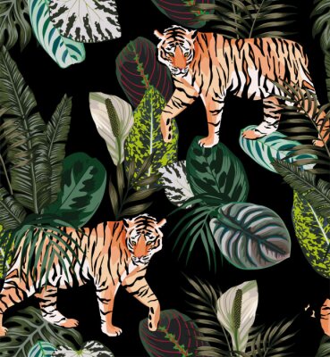 tiger dark jungle pattern