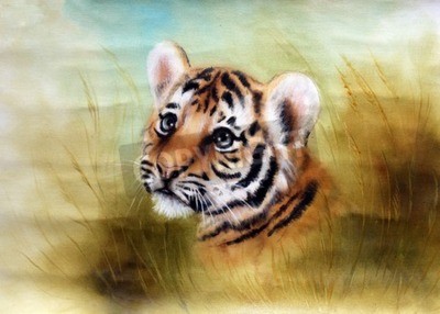 Fototapete Tigerchen im malerischen stil